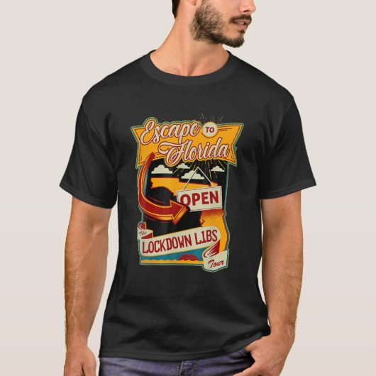 Funny Ron Desantis Escape to Florida Vinatge T-shirt (Voorkant)