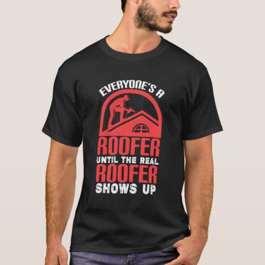 Funny Roofer Design T-shirt (Voorkant)