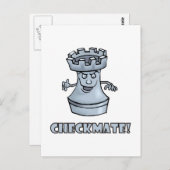 Funny rook schaakstuk (cartoon) checkmate! briefkaart (Voorkant / Achterkant)