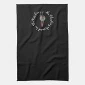 Funny Rooster Black Kitchen Towel Theedoek (Verticaal)