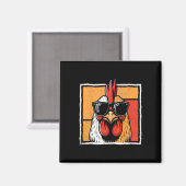 Funny Rooster Boer Kippen Vaders Dag Magneet (Voorkant / Achterkant)