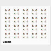 Funny Rooster Cartoon Karakter 4 Pack Stickers (Vel)