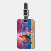 Funny Rooster Chicken Cocktails Tropical Beach Zee Bagagelabel (Voorkant verticaal)
