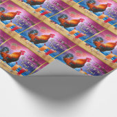 Funny Rooster Chicken Cocktails Tropical Beach Zee Cadeaupapier (Hoek)