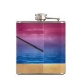 Funny Rooster Chicken Cocktails Tropical Beach Zee Heupfles (Achterkant)