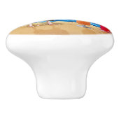 Funny Rooster Chicken Cocktails Tropical Beach Zee Keramische Knop (Zijkant)