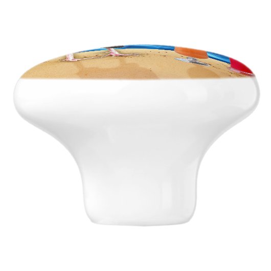 Funny Rooster Chicken Cocktails Tropical Beach Zee Keramische Knop (Zijkant)