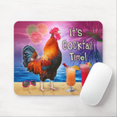 Funny Rooster Chicken Cocktails Tropical Beach Zee Muismat (Met muis)
