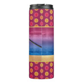 Funny Rooster Chicken Cocktails Tropical Beach Zee Thermosbeker (Achterkant)