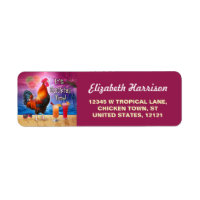 Funny Rooster Chicken CocktailTropical Beach Zee