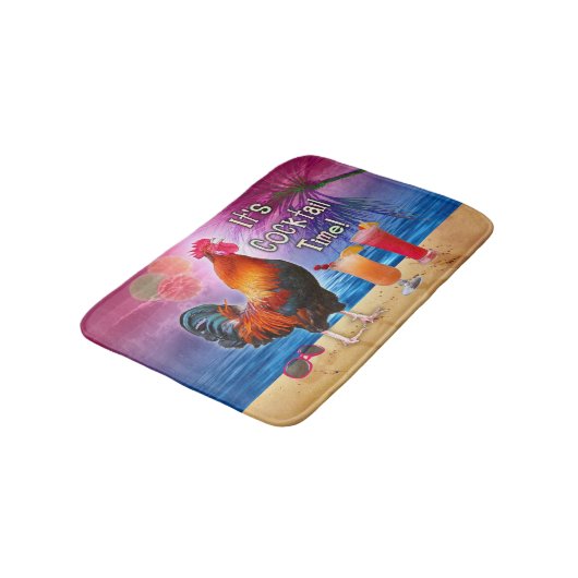 Funny Rooster Chicken Drink tropisch strand Zee Badmat (Gekanteld)