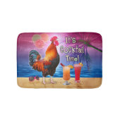 Funny Rooster Chicken Drink tropisch strand Zee Badmat (Voorkant)