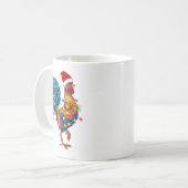 Funny Rooster Chicken Kerstlames Pajama Boerderij Koffiemok (Voorkant links)
