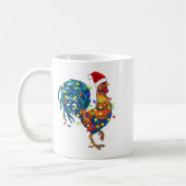 Funny Rooster Chicken Kerstlames Pajama Boerderij Koffiemok (Links)