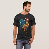Funny Rooster Chicken Kerstlames Pajama Boerderij T-shirt (Voorkant volledig)