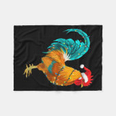 Funny Rooster Chicken Santa Christmas Lights Farme Fleece Deken (Voorkant (Horizontaal))