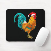 Funny Rooster Chicken Santa Christmas Lights Farme Muismat (Met muis)