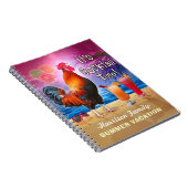 Funny Rooster Cocktails Tropisch strand Vacking Notitieboek (Rechterzijde)