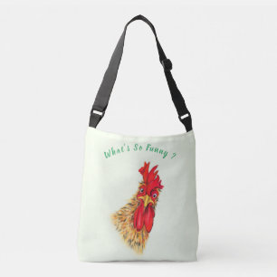 Funny Rooster Crossbody Bag - Aangepaste tekst Tas