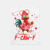 Funny Rooster F-caw-f Valentines Day Chicken Fcawf Fleece Deken (Voorkant)