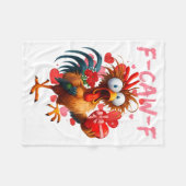 Funny Rooster F-caw-f Valentines Day Chicken Fcawf Fleece Deken (Voorkant (Horizontaal))