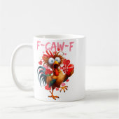 Funny Rooster F-caw-f Valentines Day Chicken Fcawf Koffiemok (Links)