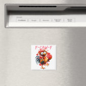 Funny Rooster F-caw-f Valentines Day Chicken Fcawf Magneet (Insitu (Vaatwasser))