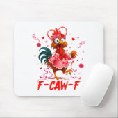 Funny Rooster F-caw-f Valentines Day Chicken Fcawf Muismat (Met muis)