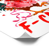 Funny Rooster F-caw-f Valentines Day Chicken Fcawf Poster (Hoek)