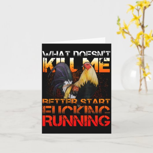 Funny Rooster Fight  Kaart (Gele Bloem)