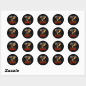 Funny Rooster Fight  Ronde Sticker (Vel)