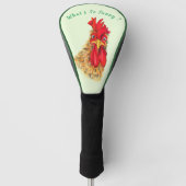 Funny Rooster Golf Head Hoesje Golfheadcover (Voorkant)