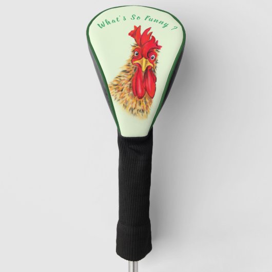 Funny Rooster Golf Head Hoesje Golfheadcover (Voorkant)