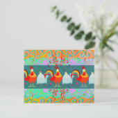 Funny Rooster Hen Funky Chicken Boerderij Animal G Briefkaart (Staand voorkant)
