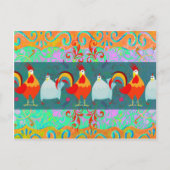 Funny Rooster Hen Funky Chicken Boerderij Animal G Briefkaart (Voorkant)