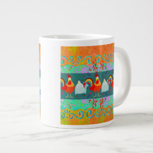 Funny Rooster Hen Funky Chicken Boerderij Animal G Grote Koffiekop