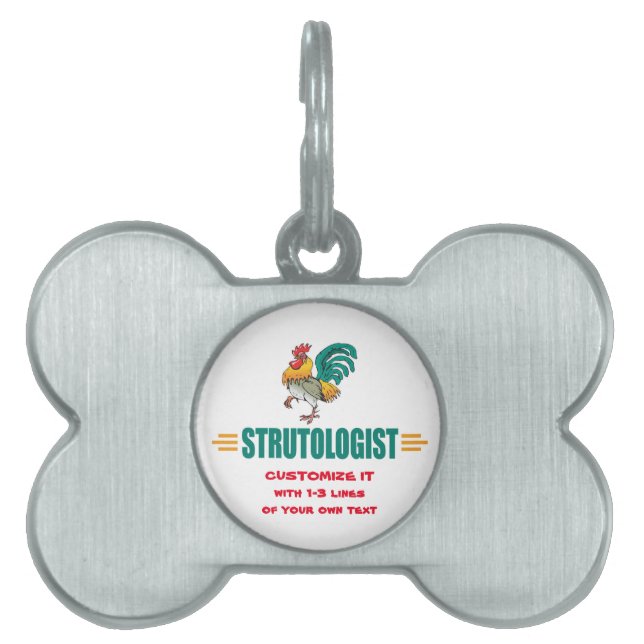 Funny Rooster Huisdieren Naamplaatje (voorkant)