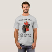 Funny Rooster/ik heb je drie keer geprikt T-shirt (Voorkant volledig)