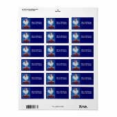 Funny Rooster In Santa Hat in Snow Gift Label labe (Full Sheet)