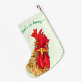 Funny Rooster Kerstkous - Aangepaste tekst Kleine Kerstsok (Achterkant (Hangend))