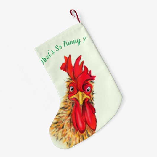 Funny Rooster Kerstkous - Aangepaste tekst Kleine Kerstsok (Achterkant (Hangend))