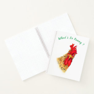 Funny Rooster Notitieboek - Aangepaste tekst
