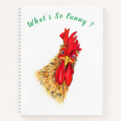 Funny Rooster Notitieboek - Aangepaste tekst (Voorkant)