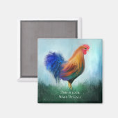 Funny Rooster Personalized Magnet (Voorkant / Achterkant)