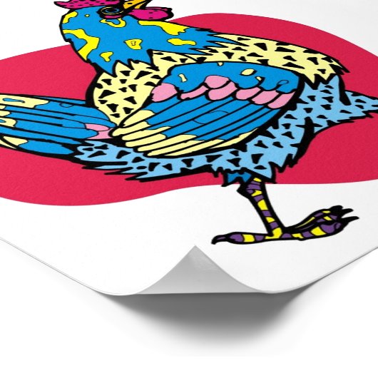 Funny Rooster Poster (Hoek)