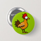 Funny rooster ronde button 5,7 cm (Voorkant /achterkant)