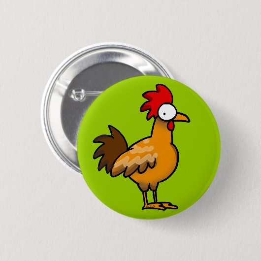 Funny rooster ronde button 5,7 cm (Voorkant /achterkant)