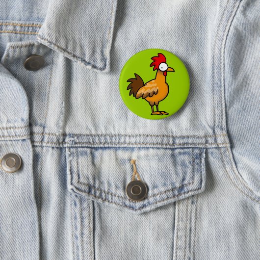 Funny rooster ronde button 5,7 cm (In situ)