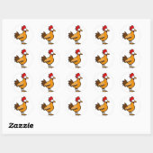 Funny rooster ronde sticker (Vel)