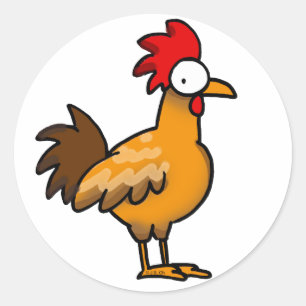 Funny rooster ronde sticker